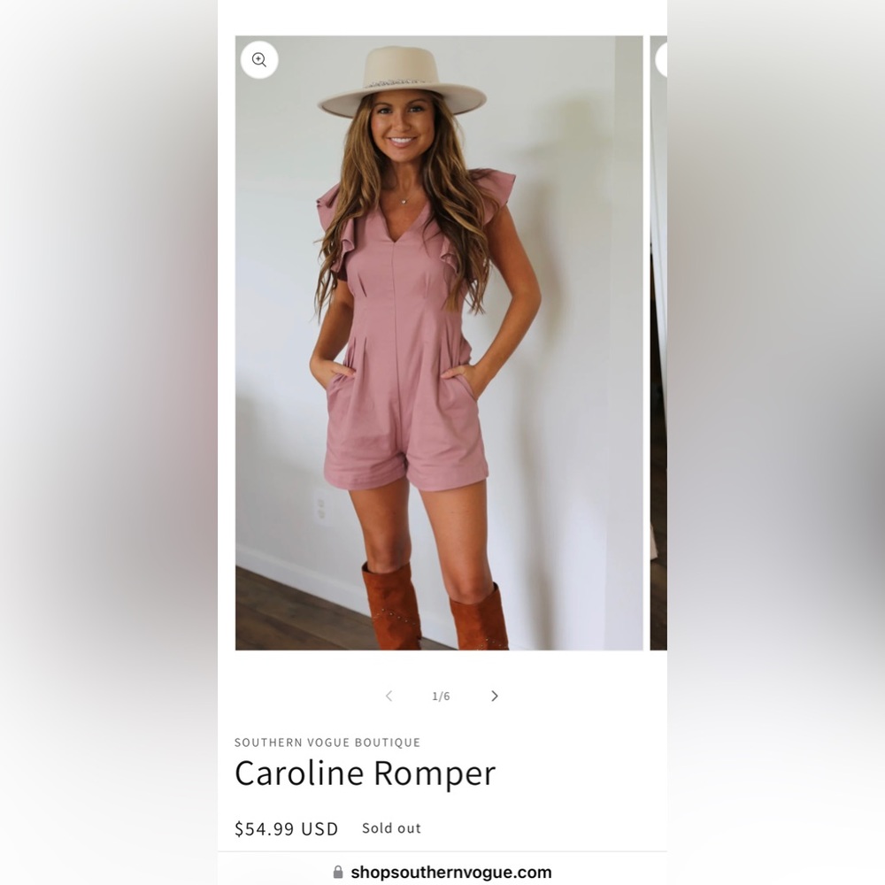 Southern Vogue Boutique/Carolina Romper-Size Small